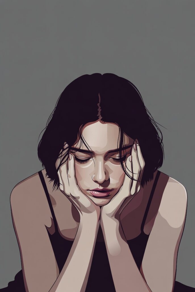 Burnout and mental exhaustion illustration