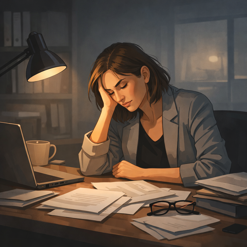 burnout and resentment emotional signal illustration